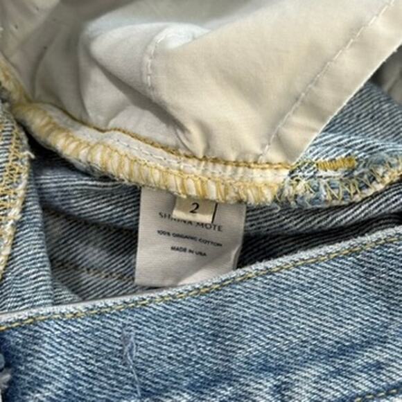 Shaina Mote Essential Jeans Size 2 Crop High Rise Straight Leg Denim Indigo - Picture 6 of 6